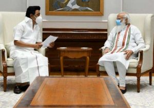 Tamil Nadu CM MK Stalin meets PM Modi