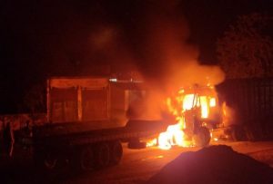 Truck Collision-Burnt Four Alive