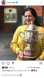 Ranveer Singh Shared Mom's Pic With 1983 Cup