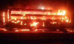 Burning Bus in Surat