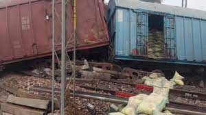 Goods Train Derailed in Mathura 