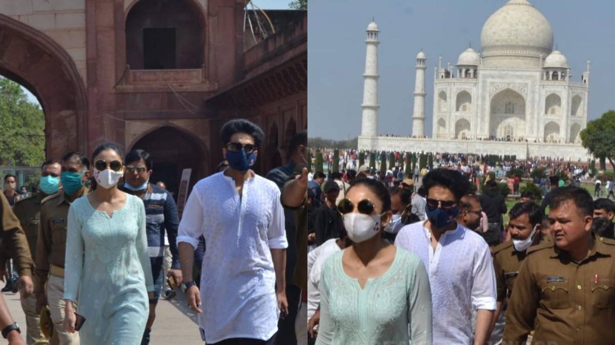 Rakul Preet Singh and Jackky Bhagnani at Taj Mahal: लवबर्ड्स की फोटोज आयी सामने, मैचिंग कुर्ते मे आये दोनों नजर