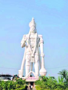 135 Feet Big Hanuman Statue, Veera Abhaya Anjaneya Hanuman Swami Vijayawada Andhra Pradesh