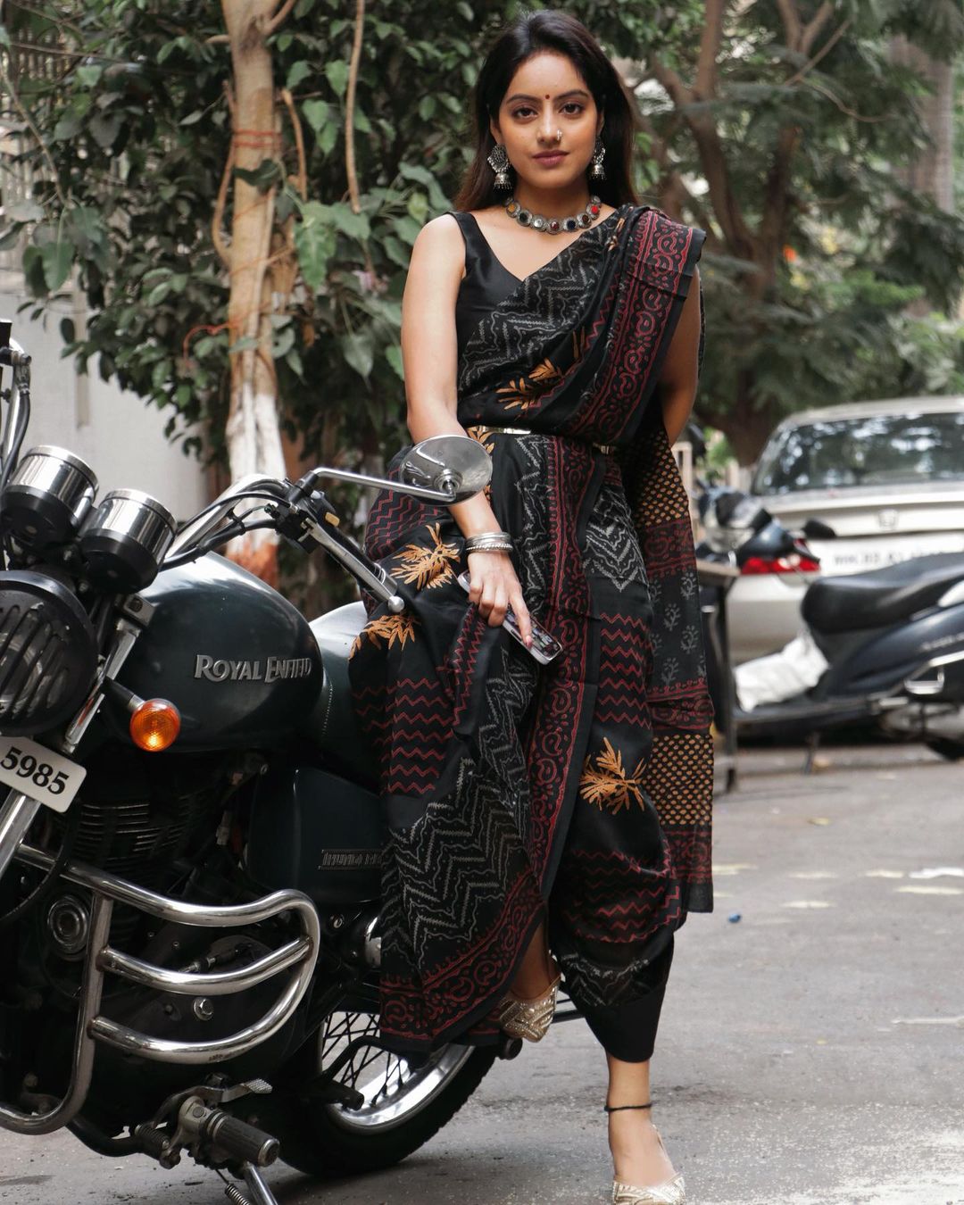 Deepika Singh Black Saree Look