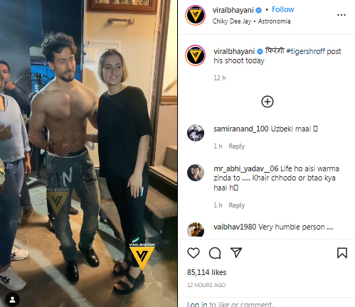 Tiger Shroff Poses Shirtless With Fans