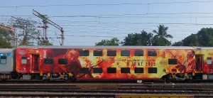 Vikram Movie Poster Painted on the trains