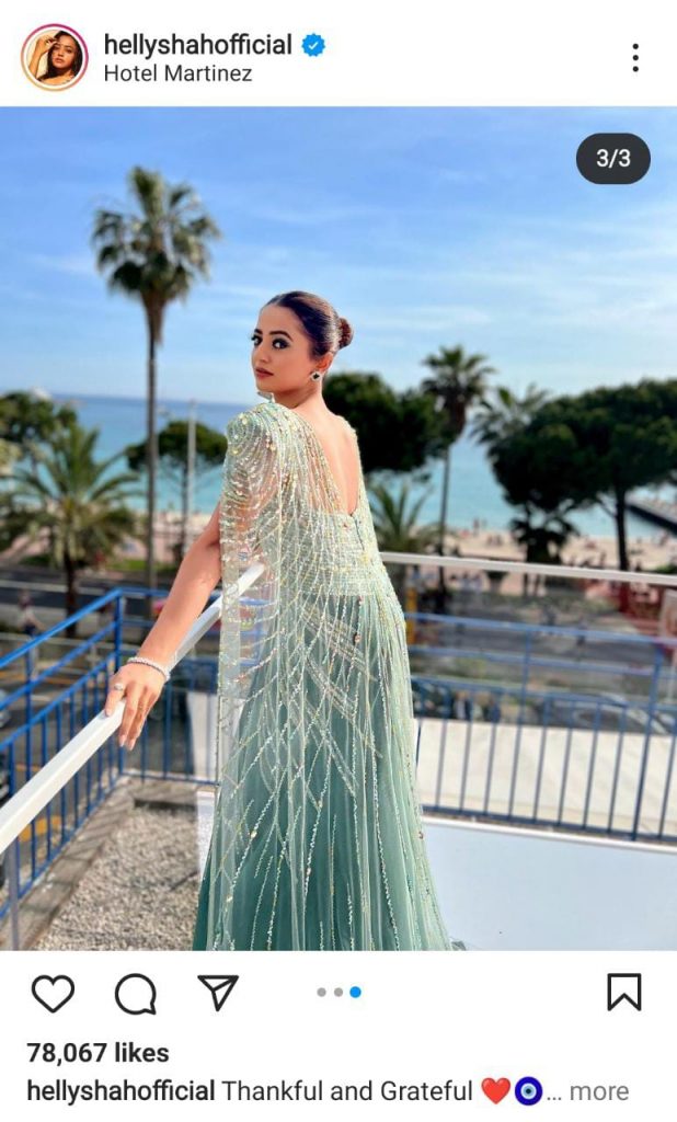 Helly Shah on the Cannes red carpet