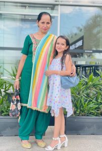 Harvinder Kaur With Mom