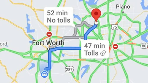 Google Maps New toll feature