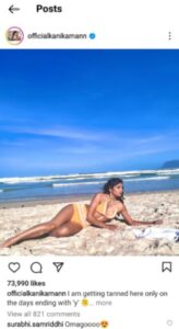 Kanika Mann was seen posing on the beach