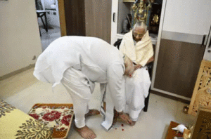 PM Modi Mother turns 100 PM Took Her Blessing 