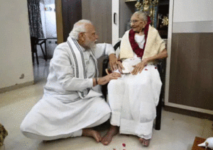 PM Modi Mother turns 100 Prime Miniser Met Her 