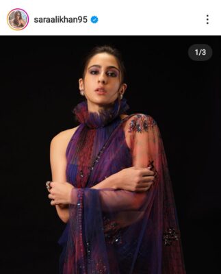 Sara Ali Khan in Purple Ethnic