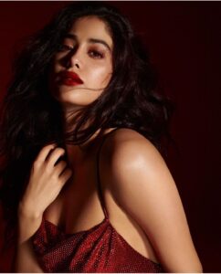 Janhvi Kapoor New Photoshoot in Red Dress