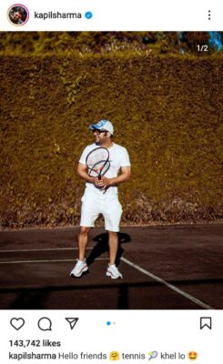 Kapil Sharma Enjoying a Game of Tennis