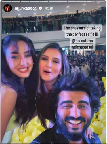 Arjun Kapoor shares selfie with Disha Patani, Tara Sutaria and Fans 