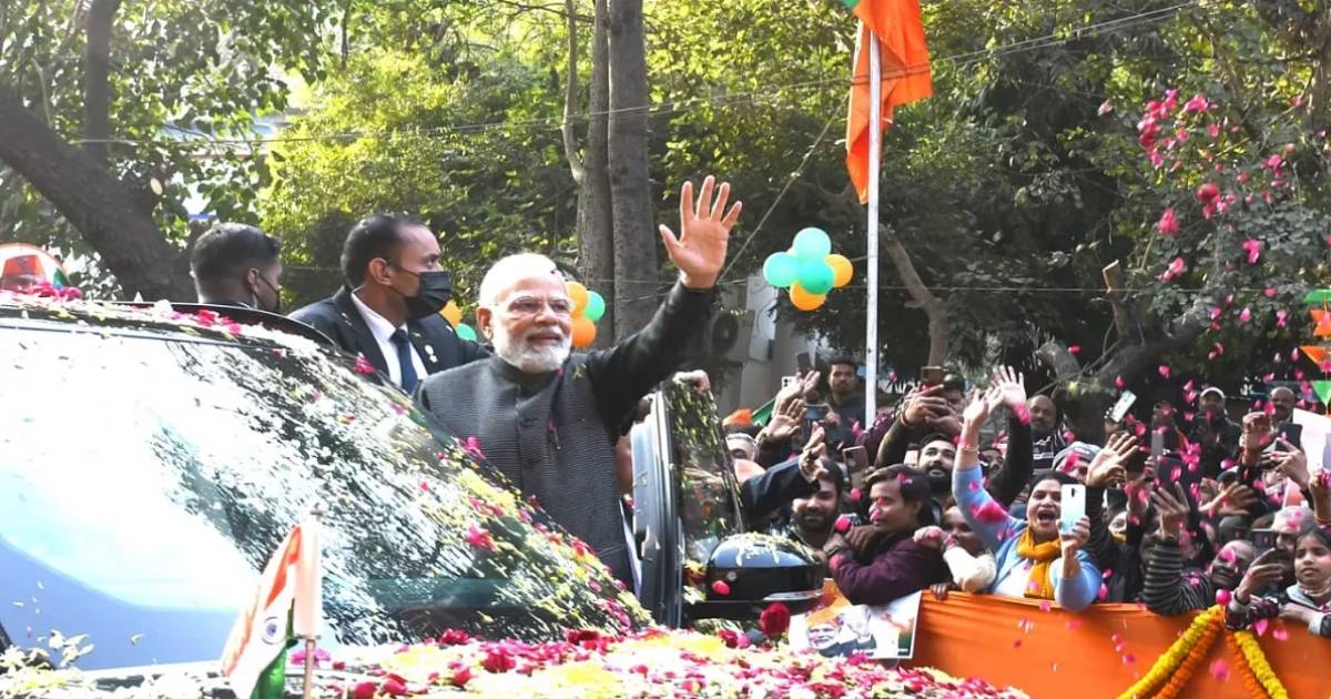 दिल्ली में पीएम मोदी का रोड शो, राष्ट्रीय कार्यकारिणी की बैठक में होंगे शामिल