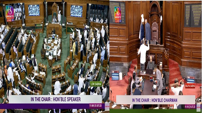 Parliament: मणिपुर पर संसद के दोनों सदन की कार्यवाही स्थगित, रक्षा मंत्री ने कहा- विपक्ष चर्चा के लिए गंभीर नहीं