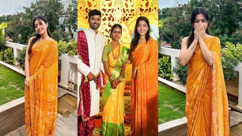 Rashmika Attended Assistant Wedding: असिस्टेंट की शादी में कॉटन की साड़ी में नजर आईं रश्मिका, फैंस ने सादगी की करी तारीफ