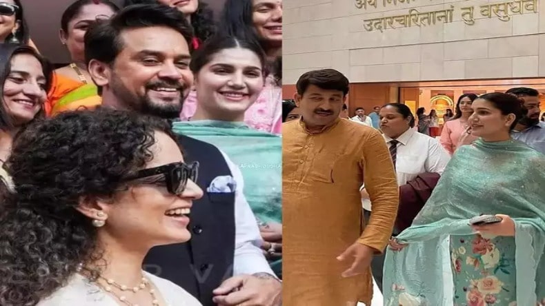 Kangana Ranaut संग नए संसद भवन के चक्कर लगाती दिखीं  Sapna Choudhary, सोशल मीडिया पर शेयर कि तस्वीरें