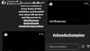 Karan Johar praises Chandu Champion trailer