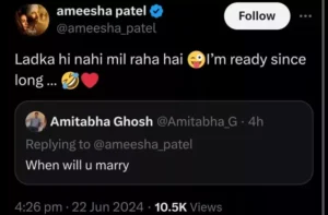 Ameesha Patel reply