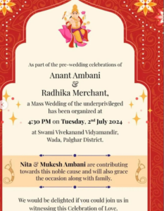 Anant Ambani Wedding Card
