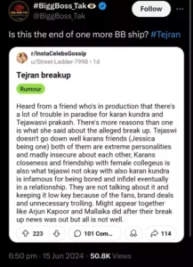 Karan and Tejasswi Breakup