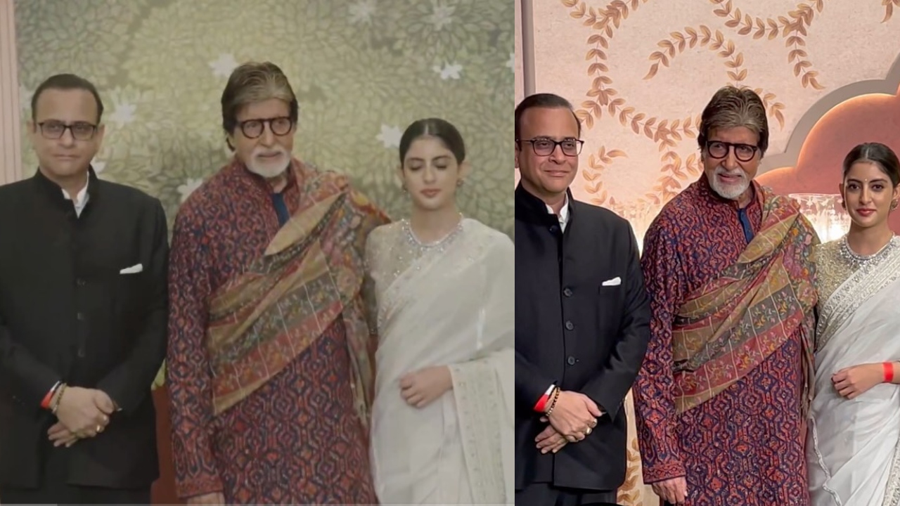 AR Wedding Celebrations: दामाद 'Nikhil Nanda' और नातिन 'Navya Naveli Nanda' संग अम्बानी वेडिंग में पहुंचे Bigg-B, सामने आई अनदेखी तस्वीरें!