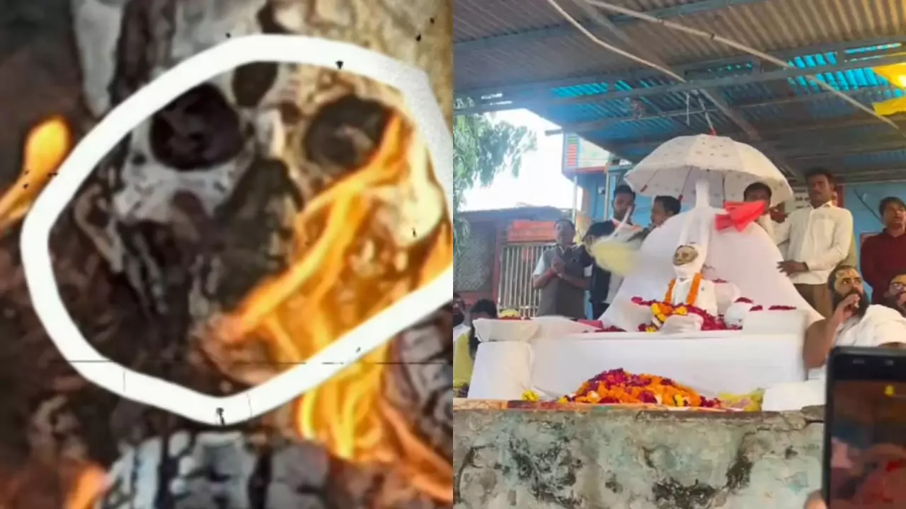 संत सियाराम बाबा की चिता में दिखे साक्षात 'महादेव' …ऐसे दर्शन पा मंत्रमुग्ध हुए भक्त, गौर से देखें तस्वीर