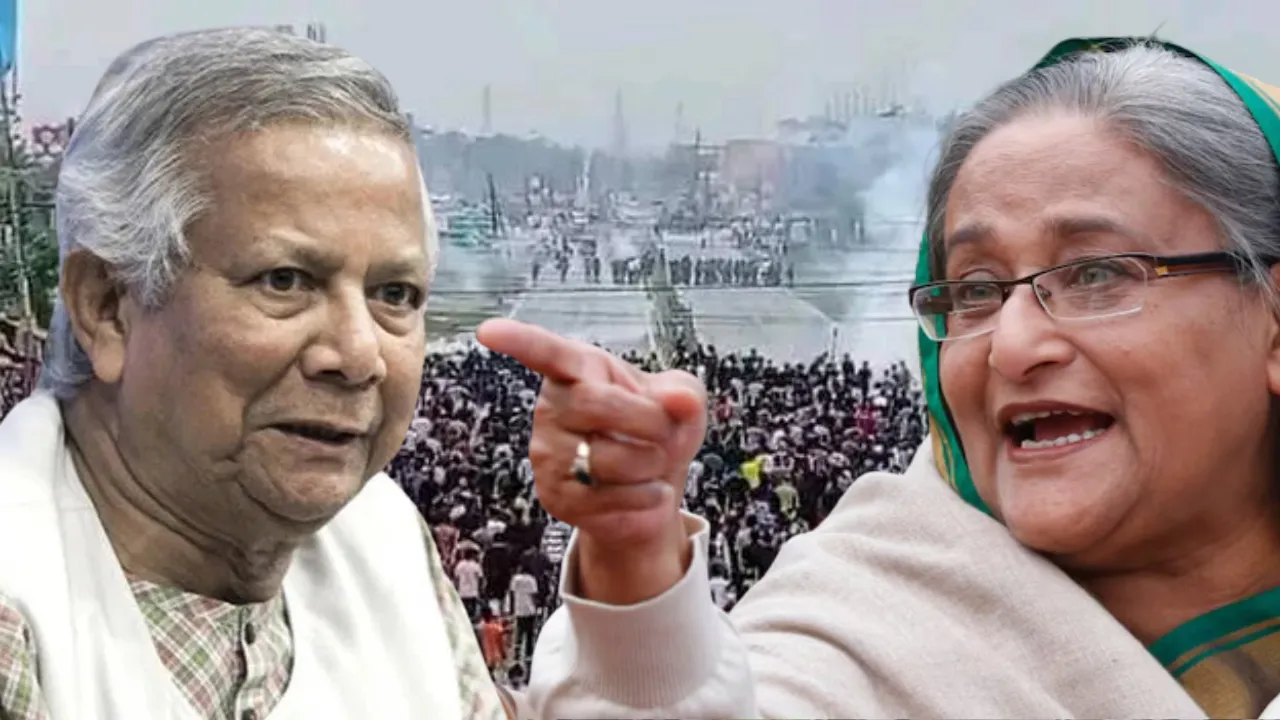 Yunus को लग गई Sheikh Hasina की बद्दुआ, छात्र आंदोलन 2.0 में लग रहे भारत विरोधी नारे, उठ रही संविधान और बांग्लादेश का नाम बदलने की मांग