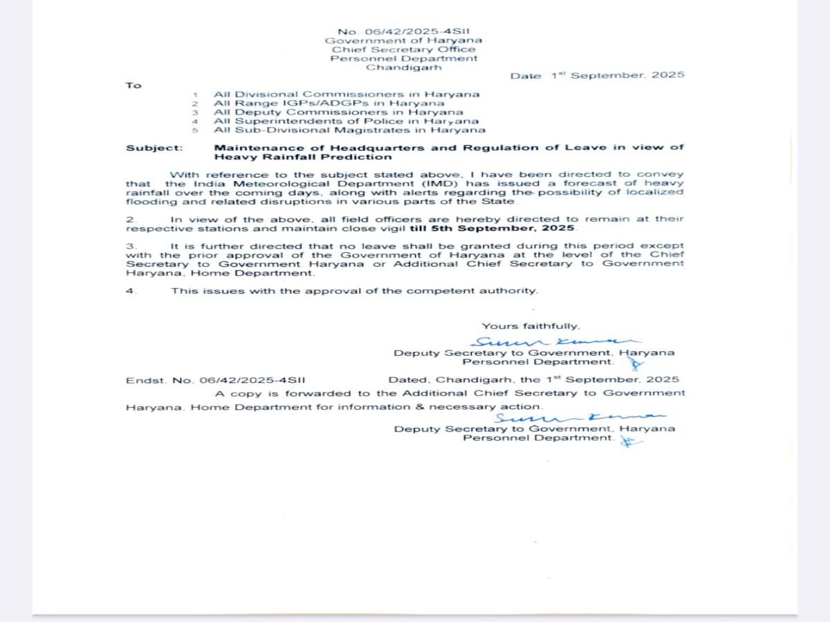 Heavy Rain Warning In Haryana