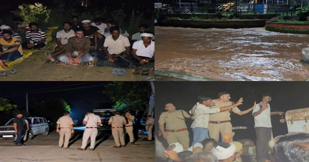 कुरुक्षेत्र बीबीपुर झील में पानी छोड़ने को लेकर किसान और प्रशासन आमने-सामने, रात भर पहरा लगा कर बैठे किसान