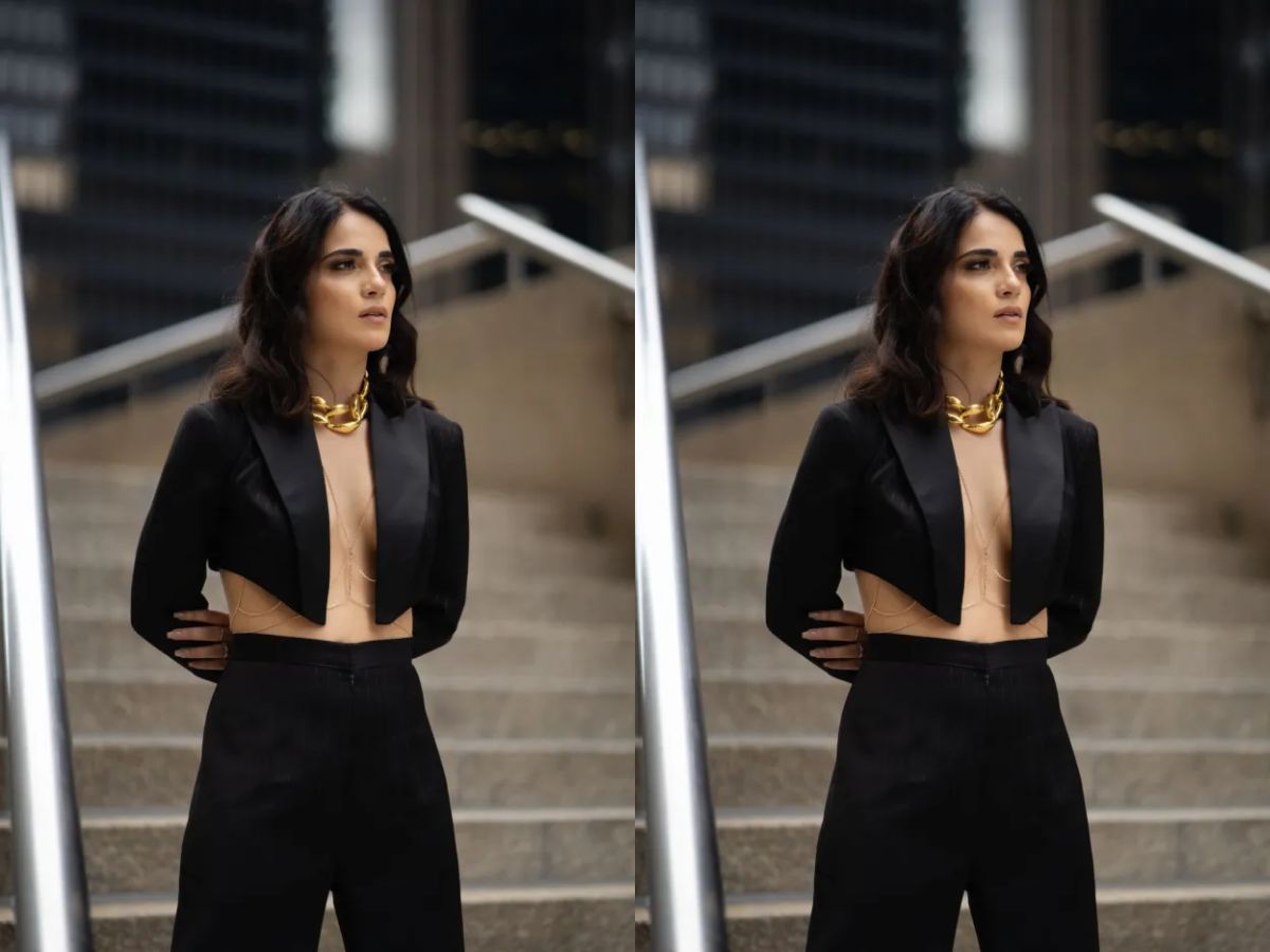 Radhika Madan in a black cropped blazer Bold and hot look - Photo Gallery