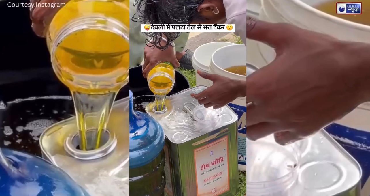 देवली में पलटा तेल से भरा टैंकर, सड़क पर मची अफरा-तफरी – बाल्टी, बोतल, और ड्रम लेकर दौड़े आसपास के लोग!
