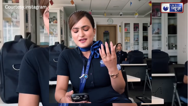 Indigo Air Hostess की मधुर आवाज ने जीता सबका दिल! हवा में गूंजा गाना