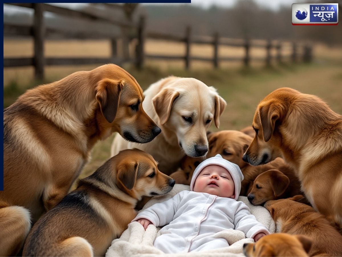 कुत्तों ने इंसानों को किया शर्मिंदा, ठंड में मासूम बच्चे को घेरकर सोए रहे सारी रात; मंजर देख हैरान रह गए लोग!
