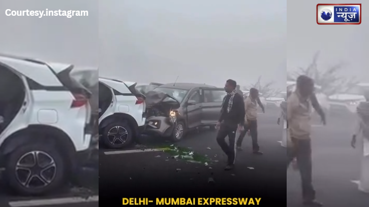 Delhi-Mumbai Expressway पर ‘सफेद मौत’ का कहर! कोहरे की चादर में फिल्मी अंदाज में भिड़े 30 वाहन, बिछ गई लाशें