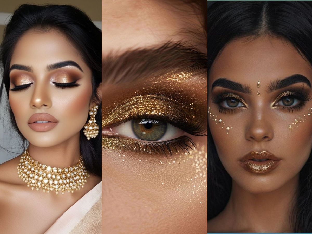 Gold Eye Makeup Look Christmas Inspo - Photo Gallery