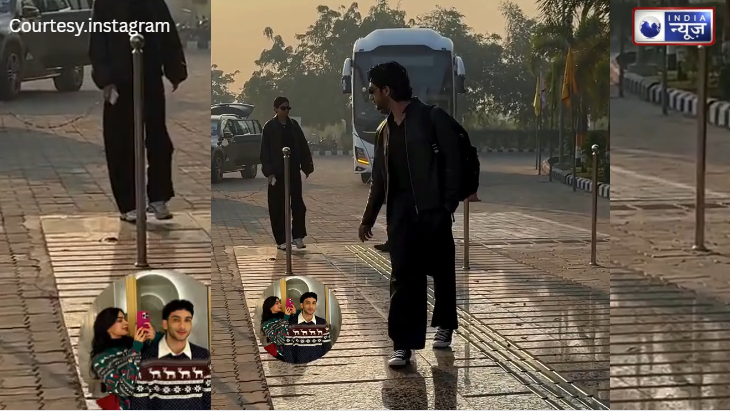 Khushi Kapoor का Twinning रोमांस: बॉयफ्रेंड Vedang के पीछे चलती, ब्लैक आउटफिट में जोड़ी ने मचाया तहलका