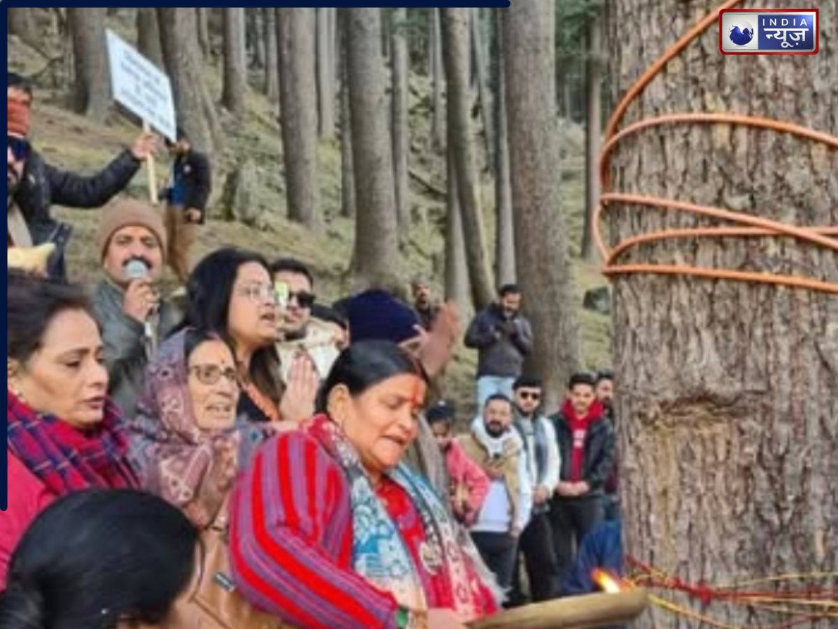 गंगोत्री हाईवे के चौड़ीकरण को लेकर लिए अनोखा विरोध प्रर्दशन, लोगों ने पेड़ों पर रक्षासूत्र बांधकर उनको बचाने का दिया संदेश