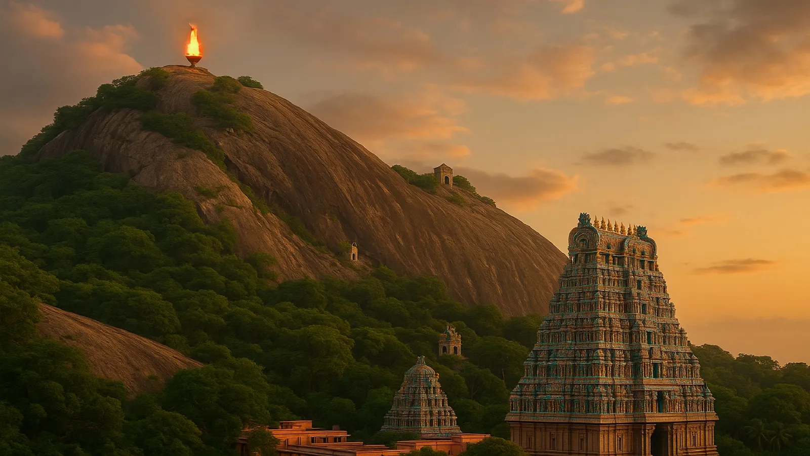 ThiruparankundramHillwithKarthigaiDeepam ThiruparankundramHillwithKarthigaiDeepam