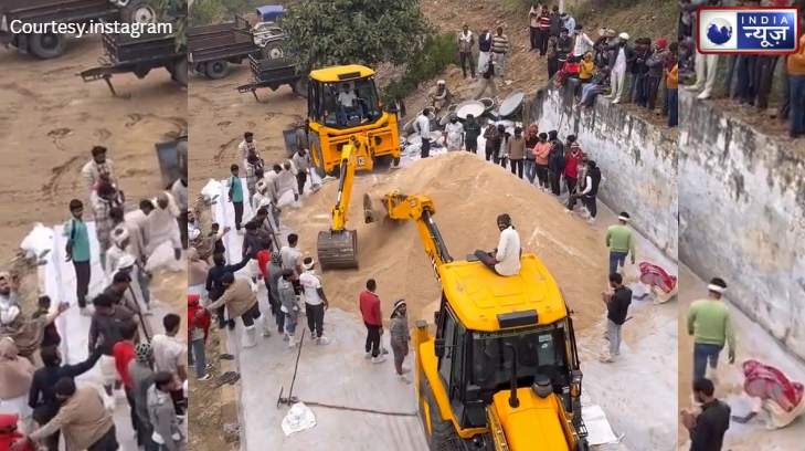 इंसान नहीं मशीन बनाएगी प्रसाद, JCB से भैरूजी मेले के लिए तैयार हो रहा है 651 किलो प्रसाद चूरमा!