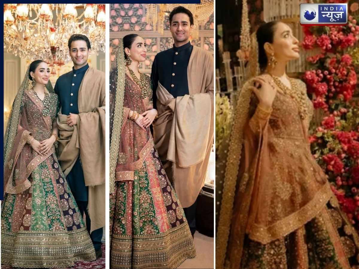 नवाज शरीफ के नाती की दुल्हन ने पहना भारतीय डिजाइनर का लहंगा, भड़क उठे पाकिस्तानी यूजर; कहा- भारत को टैक्स…