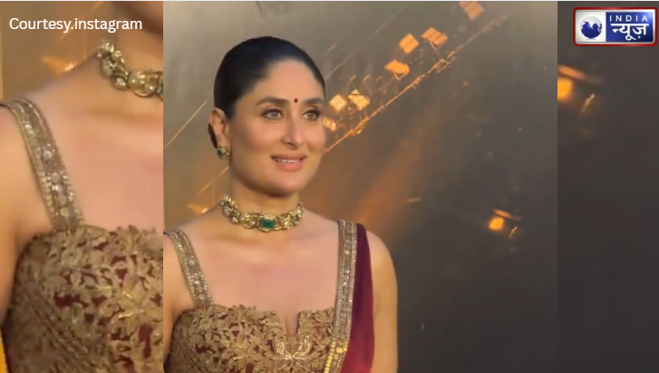 रॉयल मरून साड़ी और माथे की बिंदी से Bebo ने लगाई आग, देखें ‘एवरग्रीन’ क्वीन का किलर लुक!