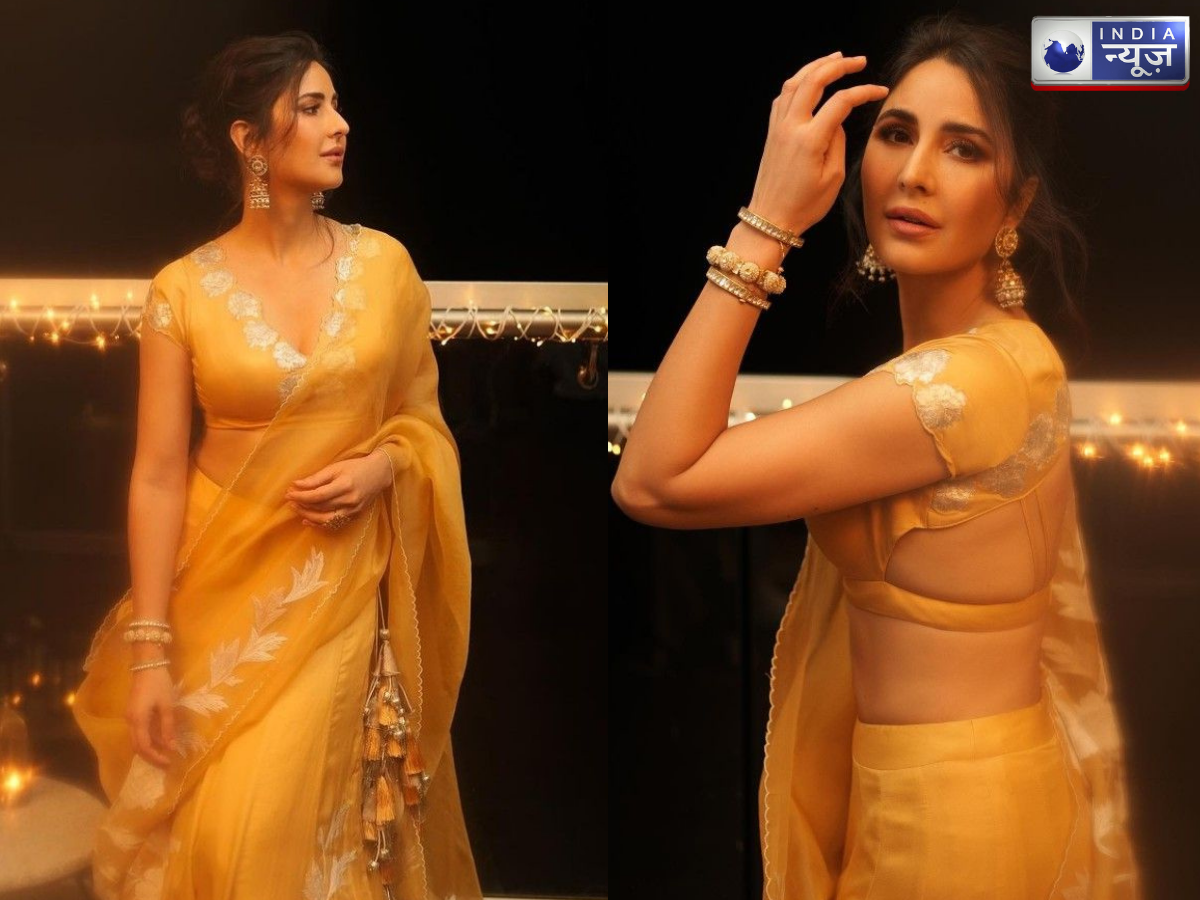 Katrina Kaif Style Yellow Saree Look - Photo Gallery