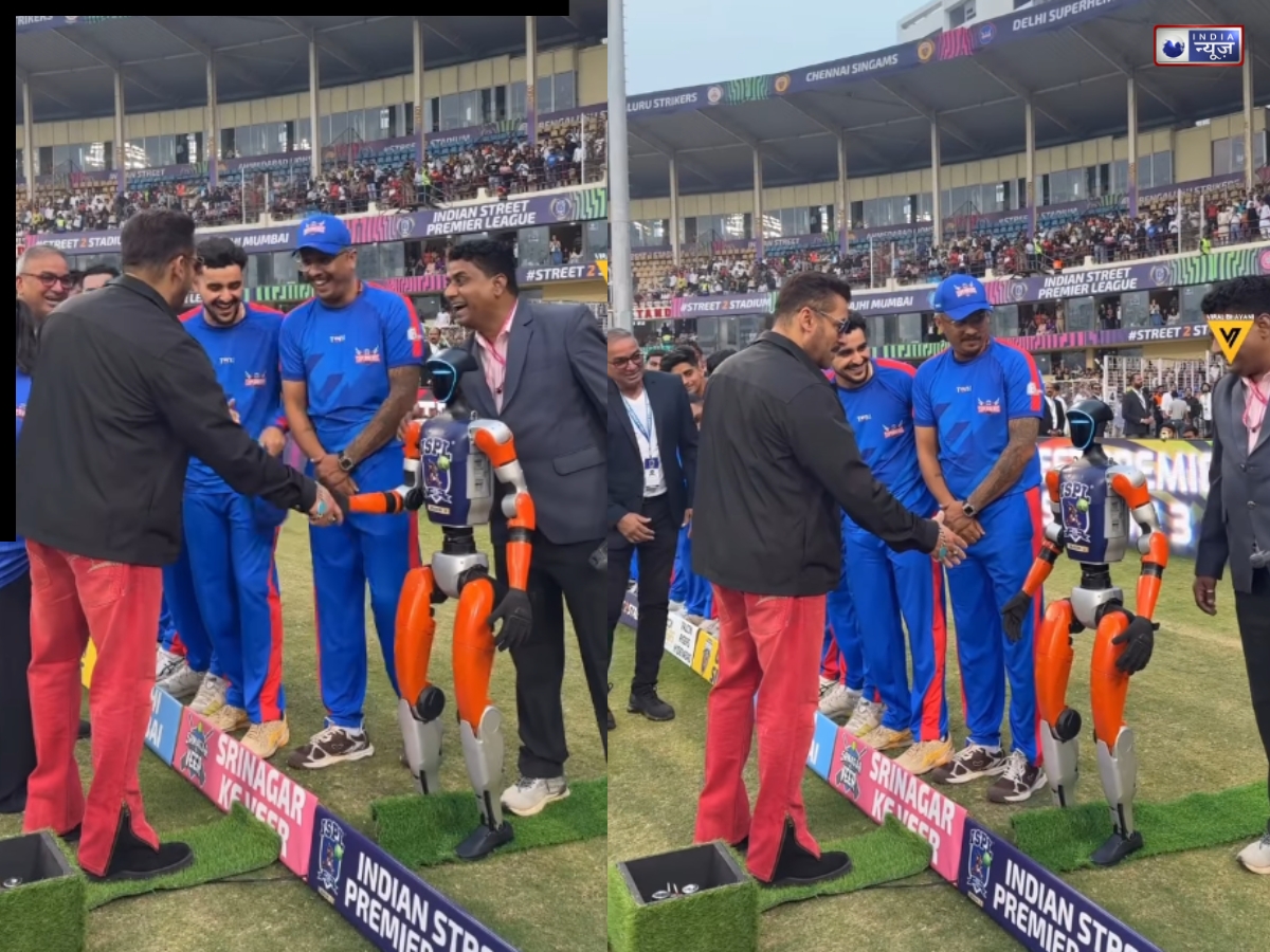Salman Khan with Robot: ISPL इवेंट में रोबोट ने दिखाया एटिट्यूड, सलमान खान से हाथ मिलाने में दिखाए नखरे, देखें वीडियो