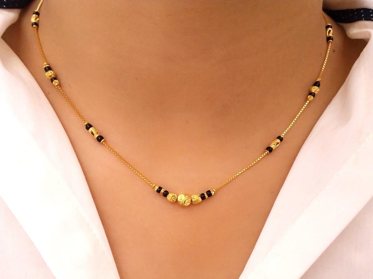 Gold Beads Mangalsutra Design - Photo Gallery