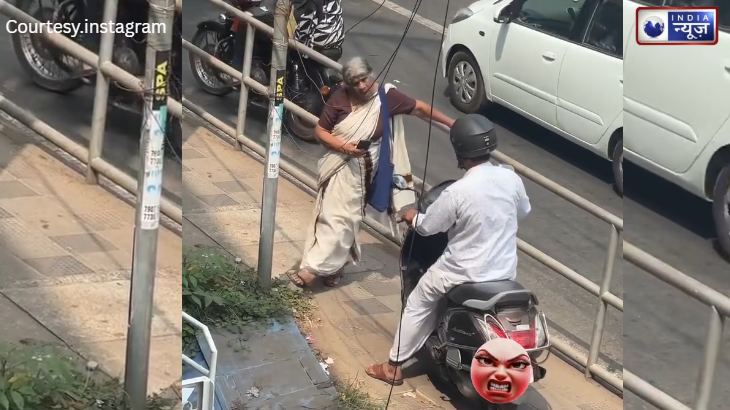दबंग दादी का जलवा: फुटपाथ पर स्कूटी दौड़ा रहे युवक की लगा दी क्लास, वीडियो बनते ही दुम दबाकर भागा!