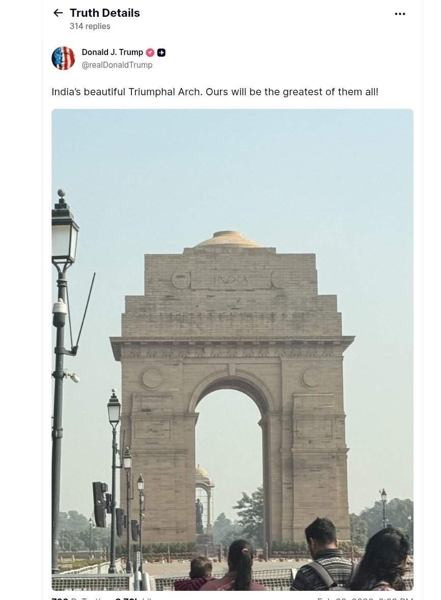 donald trump india gate post